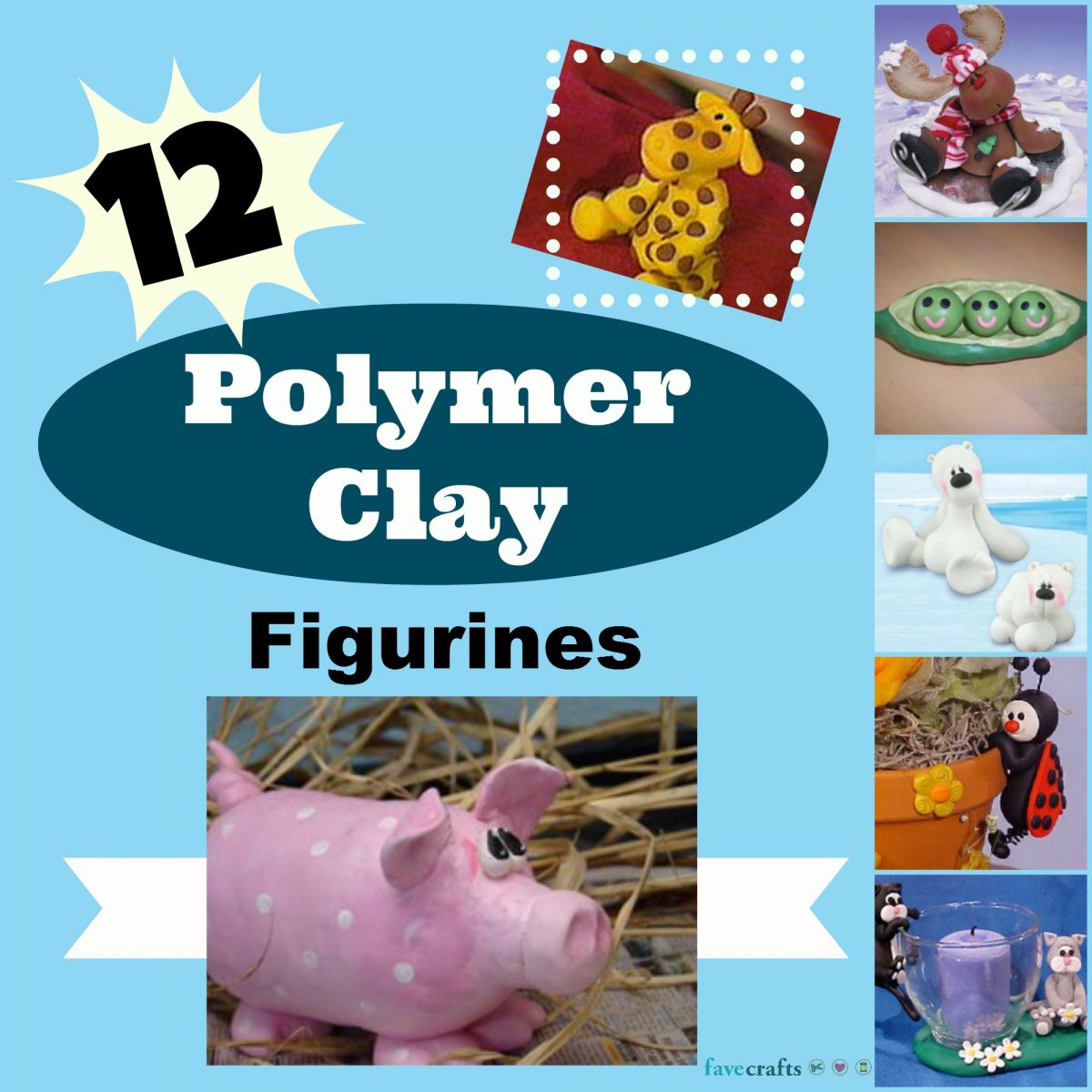12 Polymer Clay Figurines