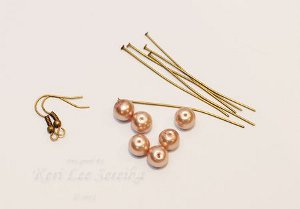 Connect-the-Dots Bronze Pearl Earrings