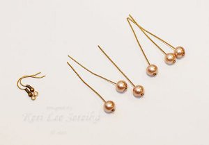 Connect-the-Dots Bronze Pearl Earrings