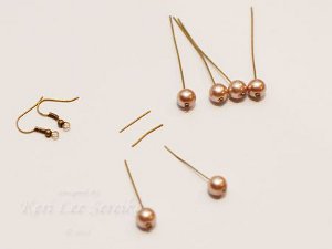 Connect-the-Dots Bronze Pearl Earrings