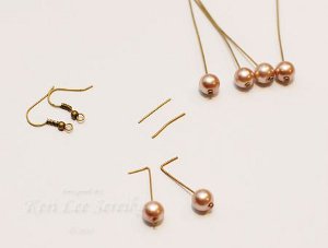 Connect-the-Dots Bronze Pearl Earrings