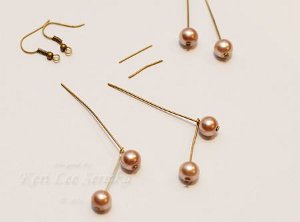 Connect-the-Dots Bronze Pearl Earrings