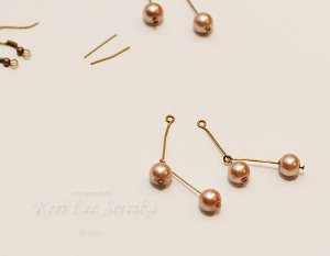 Connect-the-Dots Bronze Pearl Earrings