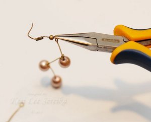 Connect-the-Dots Bronze Pearl Earrings