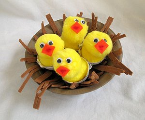 Nest of Hungry Baby Chicks