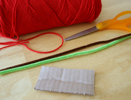 Supplies for Apple Yarn Craft