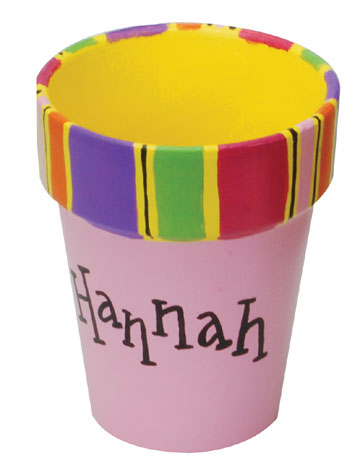 Painted Name Flower Pot