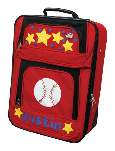 Painted Baseball Name Suitcase