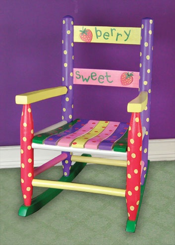 painted child's rocking chair