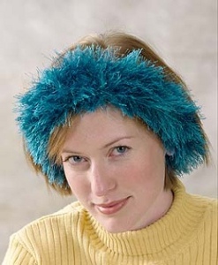 Blue Fuzzy Ear Warmer