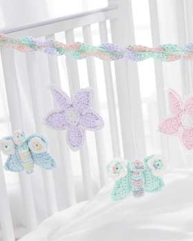 Crochet Butterfly and Flower Mobile