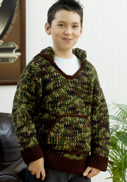 Crochet Kids Camo Hoodie