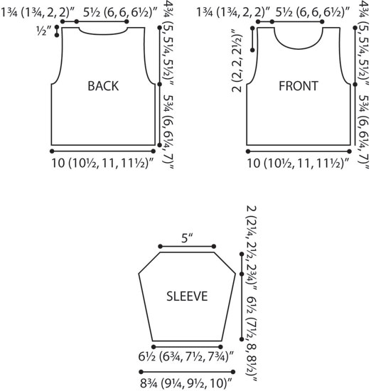 Crochet baby top sweater measurements