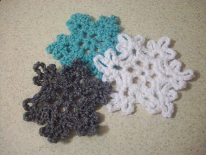 Trio of Crocheted Snowflakes