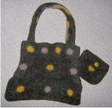 Felted Polka Dot Crochet Purse