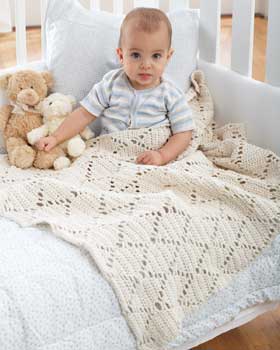 Mesh Diamond Blanket Crochet