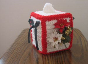 flowers of christmas tissue box cover