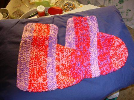 Scrap Yarn Crochet Slippers 2