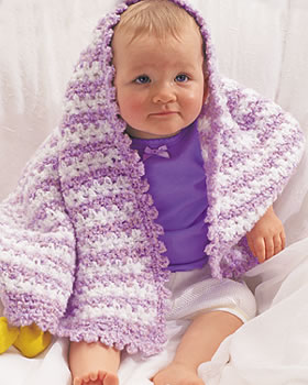 Striped Lavender Baby Blanket