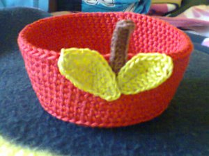 Crocheted Apple Trinket Bowl