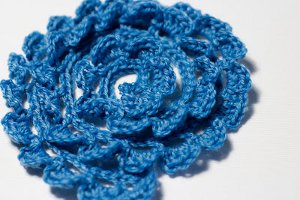 Blue Bell Crocheted Ruffle Rose