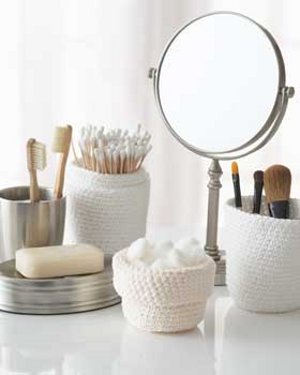 Crocheted bathroom set