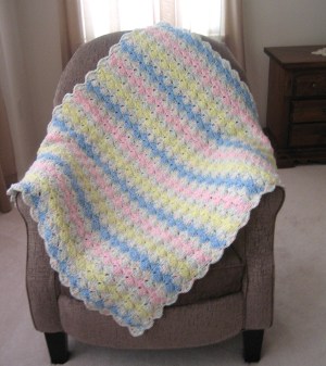 Wink of Pink Crocheted Afghan