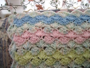 Wink of Pink Crocheted Afghan