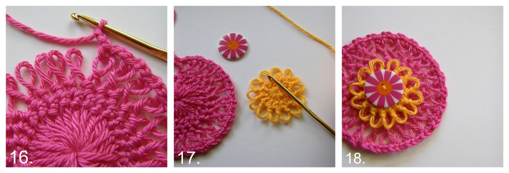 Crochet Rosette Row 6