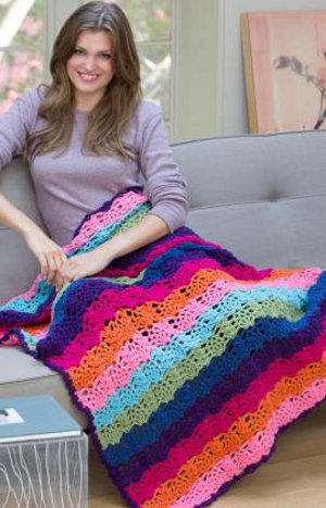 Topical Explosion Crocheted Afghan