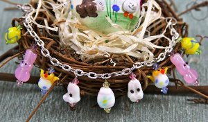 Crystal Easter Charm Bracelet