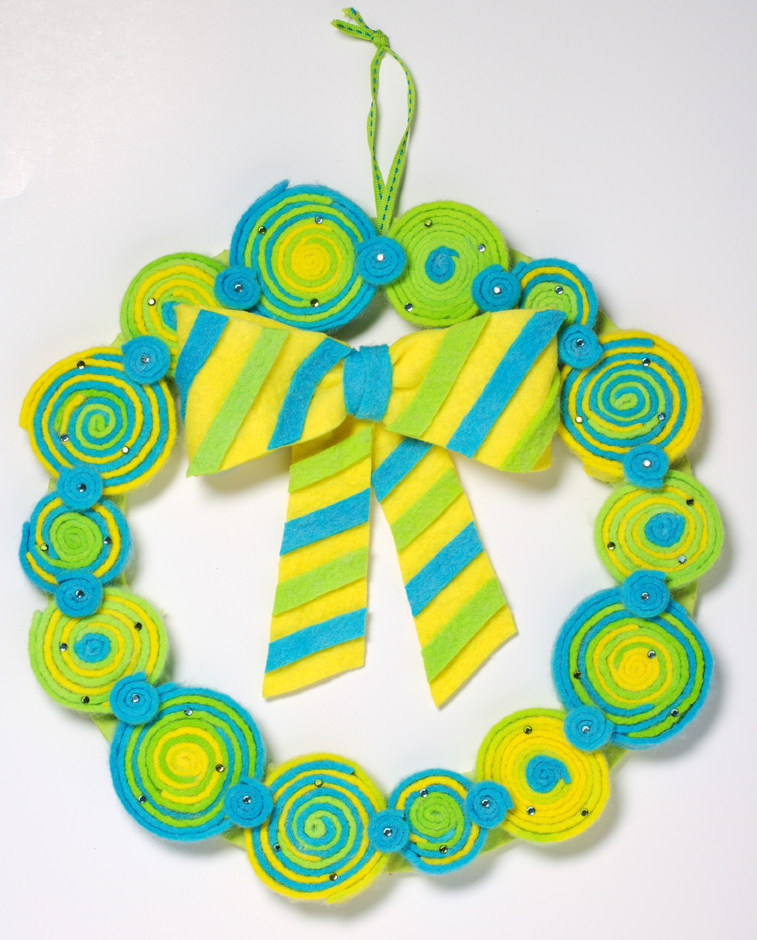 Dyed Felt Spring Wreath