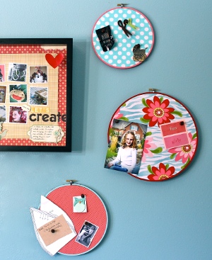 Embroidery Hoop Bulletin Board