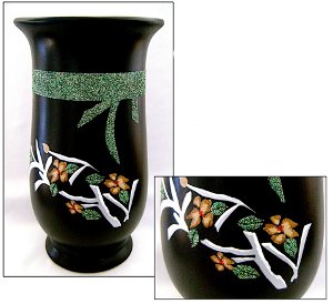 Floral Glitter Vase