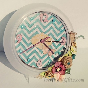 Glam Chevron Clock