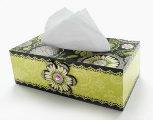 Dramatic Floral Decoupage Tissue Box