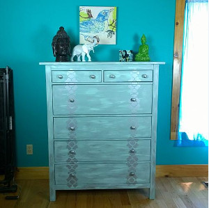 Tropical Teal Shimmery Dresser