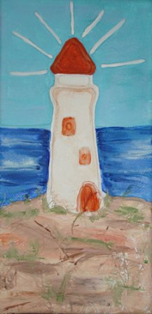 Embossed Glue Lighthouse