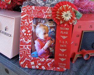 fabric scrap photo frame