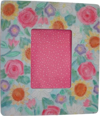 Glue Embossed Floral Frame