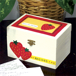 Strawberry Wood Recipe Box