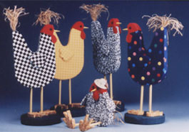 Rustic Country Chicken Figurines