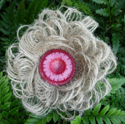 Vintage Burlap Fringed Flower