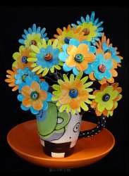 Coffee Cup Flower Bouquet