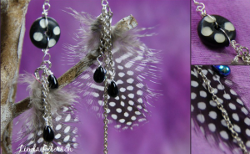 Feather and Bead Earrings