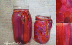 Girly Pink Collaged Mason Jars