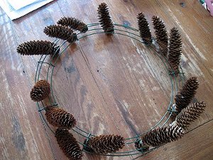 Beautiful Black Pine Cone Wreath