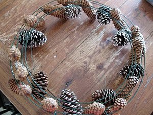 Beautiful Black Pine Cone Wreath