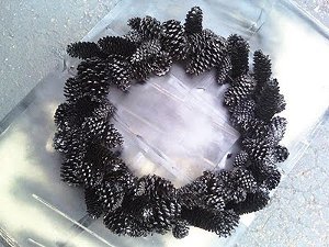 Beautiful Black Pine Cone Wreath