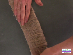 Vintage Burlap Fringed Flower